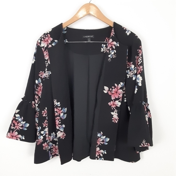 Lane Bryant Floral Jacket In Black Size 22/24 (3X) - Picture 8 of 9